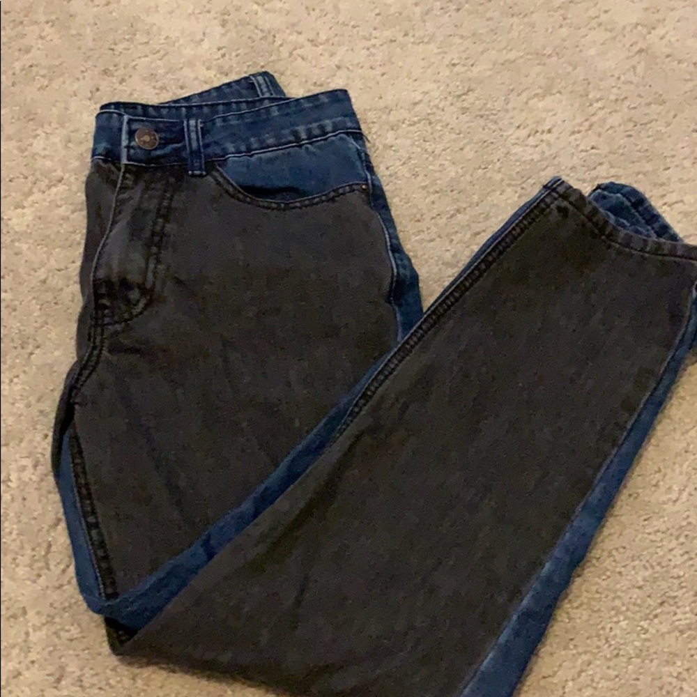 Two tone mom jeans